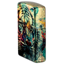 Зажигалка ZIPPO Нарисованный тигр с покрытием Искусственно состаренная латунь | Painted Tiger 540 Tumbled Brass,латунь/сталь,разноцветная, 38x13x57 мм для нанесения логотипа