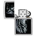 Зажигалка ZIPPO Линдси Киви «Теневой волк» с покрытием поцарапанный хром | Lindsay Kivi Shadow Wolf Street Chrome,латунь/сталь,серебристая,38x13x57 мм для нанесения логотипа