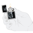 Зажигалка ZIPPO Линдси Киви «Теневой волк» с покрытием поцарапанный хром | Lindsay Kivi Shadow Wolf Street Chrome,латунь/сталь,серебристая,38x13x57 мм для нанесения логотипа