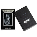 Зажигалка ZIPPO Линдси Киви «Теневой волк» с покрытием поцарапанный хром | Lindsay Kivi Shadow Wolf Street Chrome,латунь/сталь,серебристая,38x13x57 мм для нанесения логотипа