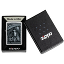 Зажигалка ZIPPO Зловещая красота с покрытием поцарапанный хром | Grim Beauty Street Chrome, латунь/сталь, серебристая, матовая, 38x13x57 мм для нанесения логотипа