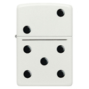 Зажигалка ZIPPO Домино с белым матовым покрытием | Domino Design White Matte, латунь/сталь, белая, матовая, 38x13x57 мм для нанесения логотипа