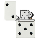 Зажигалка ZIPPO Домино с белым матовым покрытием | Domino Design White Matte, латунь/сталь, белая, матовая, 38x13x57 мм для нанесения логотипа
