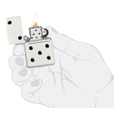 Зажигалка ZIPPO Домино с белым матовым покрытием | Domino Design White Matte, латунь/сталь, белая, матовая, 38x13x57 мм для нанесения логотипа