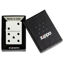 Зажигалка ZIPPO Домино с белым матовым покрытием | Domino Design White Matte, латунь/сталь, белая, матовая, 38x13x57 мм для нанесения логотипа