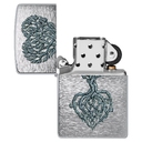 Зажигалка ZIPPO Корни любви с покрытием матовый хром | Rooted in Love Design Brushed Chrome, латунь/сталь, серебристая, 38x13x57 мм для нанесения логотипа
