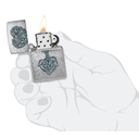 Зажигалка ZIPPO Корни любви с покрытием матовый хром | Rooted in Love Design Brushed Chrome, латунь/сталь, серебристая, 38x13x57 мм для нанесения логотипа