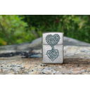 Зажигалка ZIPPO Корни любви с покрытием матовый хром | Rooted in Love Design Brushed Chrome, латунь/сталь, серебристая, 38x13x57 мм для нанесения логотипа