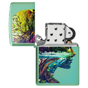 Зажигалка ZIPPO Единение с природой с зеленым глянцевым покрытием | One with Nature Design High Polish Green, латунь/сталь, зеленая, 38x13x57 мм для нанесения логотипа