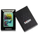 Зажигалка ZIPPO Единение с природой с зеленым глянцевым покрытием | One with Nature Design High Polish Green, латунь/сталь, зеленая, 38x13x57 мм для нанесения логотипа