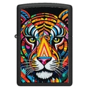 Зажигалка ZIPPO Полосатый тигр с черным матовым покрытием | Tiger Stripes Design Black Matte, латунь/сталь, черная, 38x13x57 мм для нанесения логотипа