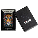 Зажигалка ZIPPO Полосатый тигр с черным матовым покрытием | Tiger Stripes Design Black Matte, латунь/сталь, черная, 38x13x57 мм для нанесения логотипа