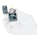 Зажигалка ZIPPO Королевство зверей с покрытием сатинированный хром | Animal Kingdom Design Satin Chrome, латунь/сталь,серебристая,матовая,38x13x57 мм для нанесения логотипа