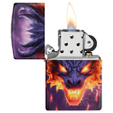 Зажигалка ZIPPO Пылающий дракон с покрытием, светящимся в темноте зеленым | Glowing Dragon Glow In The Dark Green,латунь/сталь,разноцветная,38x13x57мм для нанесения логотипа