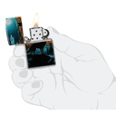 Зажигалка ZIPPO Волк в лунном свете с покрытием Искусственно состаренный хром на 540 | Moonlight Wolf 540 Tumbled Chrome, латунь/сталь, разноцветная, для нанесения логотипа