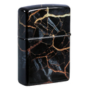 Зажигалка ZIPPO Мраморные переливы с покрытием Искусственно состаренный хром | Fusion Marble 540 Tumbled Chrome, латунь/сталь, черная, 38x13x57 мм для нанесения логотипа