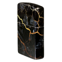 Зажигалка ZIPPO Мраморные переливы с покрытием Искусственно состаренный хром | Fusion Marble 540 Tumbled Chrome, латунь/сталь, черная, 38x13x57 мм для нанесения логотипа