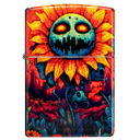 Зажигалка ZIPPO Зловещий подсолнух с покрытием Искусственно состаренная латунь | Spooky Sunflower 540 Tumbled Brass, латунь/сталь, разноцв.,38x13x57мм для нанесения логотипа