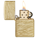 Зажигалка ZIPPO Armor® Волны роскоши с покрытием Искусственно состаренная латунь | Luxury Waves Tumbled Brass, латунь/сталь, золотистая, 38x13x57 мм для нанесения логотипа