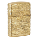 Зажигалка ZIPPO Armor® Волны роскоши с покрытием Искусственно состаренная латунь | Luxury Waves Tumbled Brass, латунь/сталь, золотистая, 38x13x57 мм для нанесения логотипа