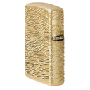 Зажигалка ZIPPO Armor® Волны роскоши с покрытием Искусственно состаренная латунь | Luxury Waves Tumbled Brass, латунь/сталь, золотистая, 38x13x57 мм для нанесения логотипа
