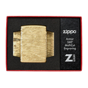 Зажигалка ZIPPO Armor® Волны роскоши с покрытием Искусственно состаренная латунь | Luxury Waves Tumbled Brass, латунь/сталь, золотистая, 38x13x57 мм для нанесения логотипа