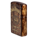 Зажигалка ZIPPO Джек Дэниэлс с покрытием Искусственно состаренная латунь | Jack Daniel's 540 Tumbled Brass, латунь/сталь, разноцветная, 38x13x57 мм для нанесения логотипа