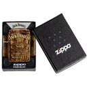 Зажигалка ZIPPO Джек Дэниэлс с покрытием Искусственно состаренная латунь | Jack Daniel's 540 Tumbled Brass, латунь/сталь, разноцветная, 38x13x57 мм для нанесения логотипа