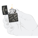 Зажигалка ZIPPO Джек Дэниэлс с черным матовым покрытием | Jack Daniel's Black Matte, латунь/сталь, разноцветная, 38x13x57 мм для нанесения логотипа