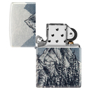 Зажигалка ZIPPO Набросок горы с покрытием Искусственно состаренный хром на 540 | Mountain Sketch 540 Tumbled Chrome, латунь/сталь, разноцветная, 38x13 для нанесения логотипа