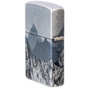 Зажигалка ZIPPO Набросок горы с покрытием Искусственно состаренный хром на 540 | Mountain Sketch 540 Tumbled Chrome, латунь/сталь, разноцветная, 38x13 для нанесения логотипа