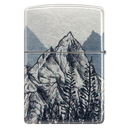 Зажигалка ZIPPO Набросок горы с покрытием Искусственно состаренный хром на 540 | Mountain Sketch 540 Tumbled Chrome, латунь/сталь, разноцветная, 38x13 для нанесения логотипа