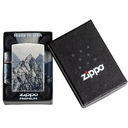 Зажигалка ZIPPO Набросок горы с покрытием Искусственно состаренный хром на 540 | Mountain Sketch 540 Tumbled Chrome, латунь/сталь, разноцветная, 38x13 для нанесения логотипа