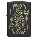 Зажигалка ZIPPO Джокер с маской с черным матовым покрытием | Masked Joker Design Black Matte, латунь/сталь, черная, 38x13x57 мм для нанесения логотипа