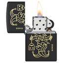 Зажигалка ZIPPO Джокер с маской с черным матовым покрытием | Masked Joker Design Black Matte, латунь/сталь, черная, 38x13x57 мм для нанесения логотипа