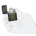 Зажигалка ZIPPO Джокер с маской с черным матовым покрытием | Masked Joker Design Black Matte, латунь/сталь, черная, 38x13x57 мм для нанесения логотипа