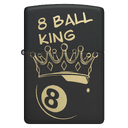Зажигалка ZIPPO Чемпион по бильярду с черным матовым покрытием |Billiards Champion Design Black Matte, латунь/сталь, черная, 38x13x57 мм для нанесения логотипа