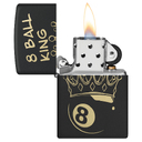 Зажигалка ZIPPO Чемпион по бильярду с черным матовым покрытием |Billiards Champion Design Black Matte, латунь/сталь, черная, 38x13x57 мм для нанесения логотипа