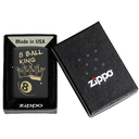 Зажигалка ZIPPO Чемпион по бильярду с черным матовым покрытием |Billiards Champion Design Black Matte, латунь/сталь, черная, 38x13x57 мм для нанесения логотипа