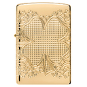 Зажигалка ZIPPO Armor® Счастливый клевер с глянцевым золотистым покрытием | Lucky Clover High Polish Gold Plate, латунь/сталь, золотистая, 38x13x57 мм для нанесения логотипа