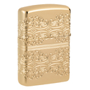 Зажигалка ZIPPO Armor® Счастливый клевер с глянцевым золотистым покрытием | Lucky Clover High Polish Gold Plate, латунь/сталь, золотистая, 38x13x57 мм для нанесения логотипа
