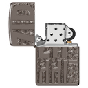 Зажигалка ZIPPO Реверсивная гравировка с покрытием черный лед | Armor® Reverse Carve Black Ice®, латунь/сталь, чёрная, глянцевая, 38x13x57 мм для нанесения логотипа