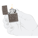 Зажигалка ZIPPO Реверсивная гравировка с покрытием черный лед | Armor® Reverse Carve Black Ice®, латунь/сталь, чёрная, глянцевая, 38x13x57 мм для нанесения логотипа
