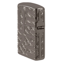Зажигалка ZIPPO Реверсивная гравировка с покрытием черный лед | Armor® Reverse Carve Black Ice®, латунь/сталь, чёрная, глянцевая, 38x13x57 мм для нанесения логотипа