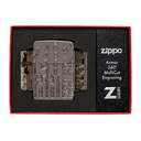 Зажигалка ZIPPO Реверсивная гравировка с покрытием черный лед | Armor® Reverse Carve Black Ice®, латунь/сталь, чёрная, глянцевая, 38x13x57 мм для нанесения логотипа