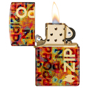 Зажигалка ZIPPO Слияние пикселей с покрытием Искусственно состаренная латунь | Pixel Fusion 540 Tumbled Brass, латунь/сталь, разноцветная, 38x13x57 мм для нанесения логотипа