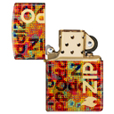 Зажигалка ZIPPO Слияние пикселей с покрытием Искусственно состаренная латунь | Pixel Fusion 540 Tumbled Brass, латунь/сталь, разноцветная, 38x13x57 мм для нанесения логотипа