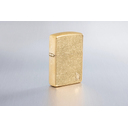 Зажигалка ZIPPO Armor® Пламя c покрытием Искусственно состаренная латунь | Flame Tumbled Brass, латунь/сталь, золотистая, 38x13x57 мм для нанесения логотипа