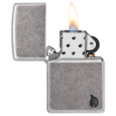 Зажигалка ZIPPO Armor® Пламя c античным серебристым покрытием | Flame Antique Silver, латунь/сталь, серебристая, 38x13x57 мм для нанесения логотипа