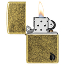 Зажигалка ZIPPO Armor® Пламя c покрытием античная латунь | Flame Antique Brass, латунь/сталь, золотистая, 38x13x57 мм для нанесения логотипа